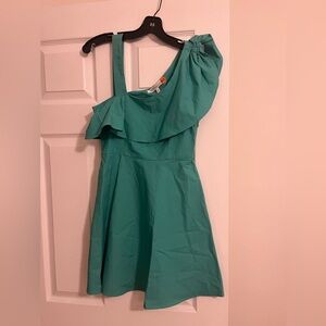 BCBGeneration Teal One-Shoulder Dress